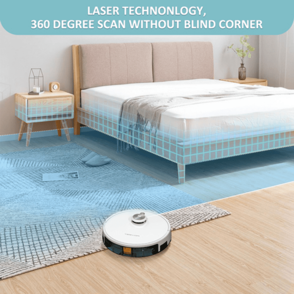 S6 Turbo Robot Vacuum Cleaner Mop With Laser Navigation 4000Pa