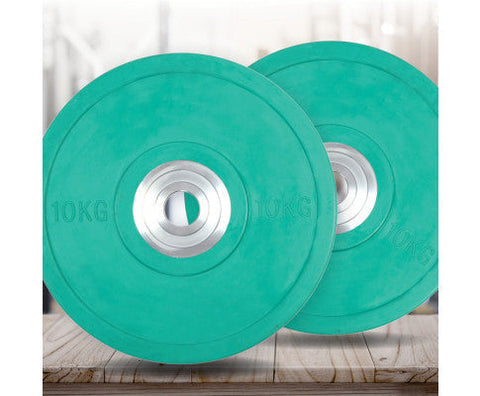 Set of 2 x 10KG Rubber Bumper Weight Plate