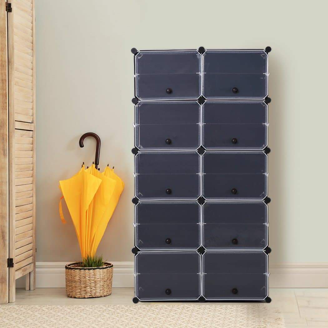bedroom Shoe Cube Cabinet Rack Shelf Stackable 10 Tier