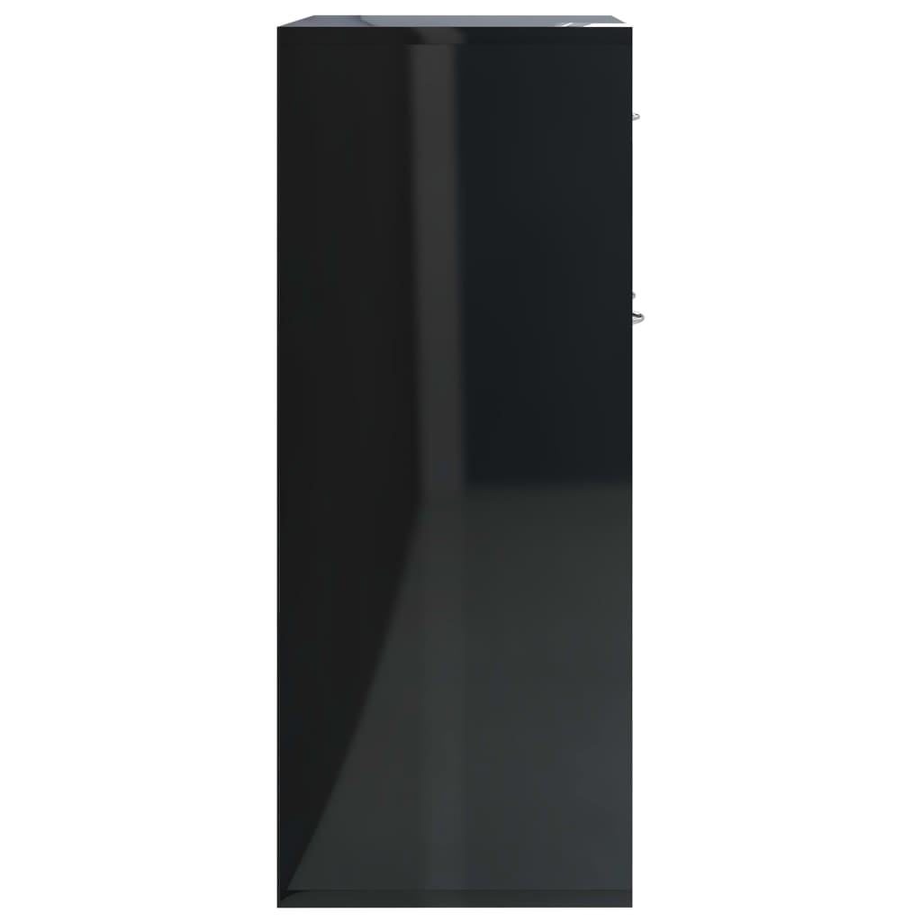 Sideboard  High Gloss Black  Chipboard