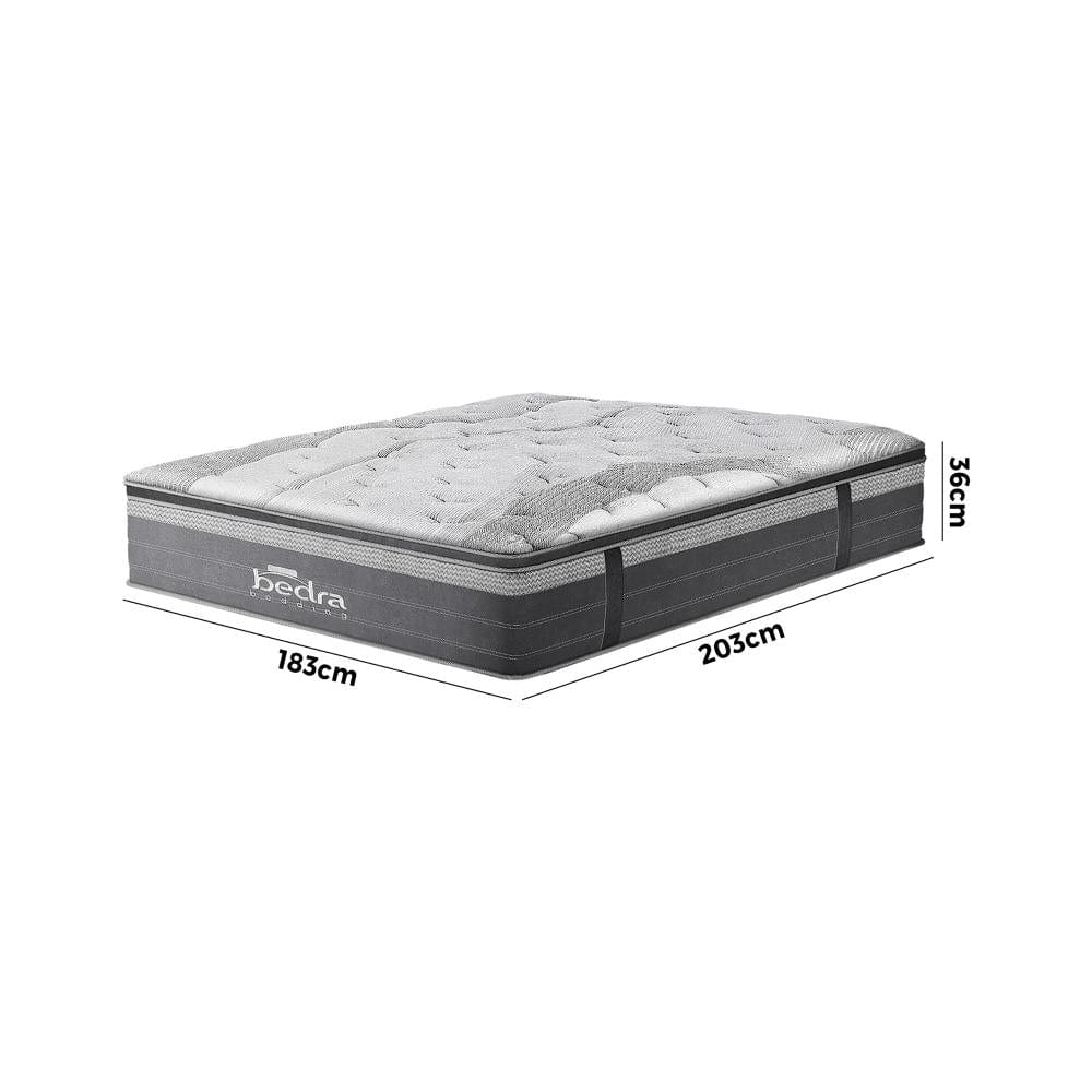 Simple Deal Mattress Breathable Spring Euro Top Natural Latex Foam 36cm 7 zone