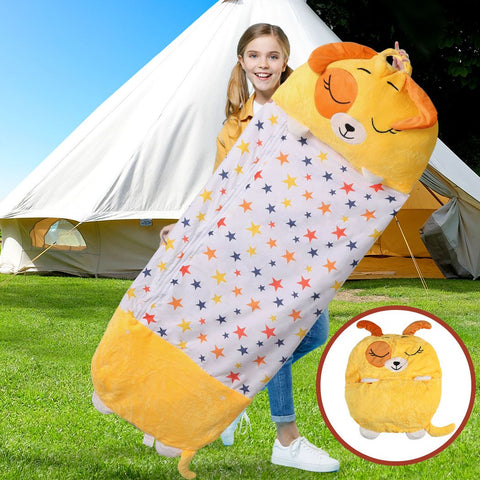 Sleeping Bag Child Pillow Kids Bags Happy Napper Gift Toy Dog Yellow