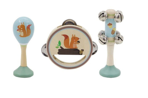 Squirrel Wooden 3Pcs Musical Set