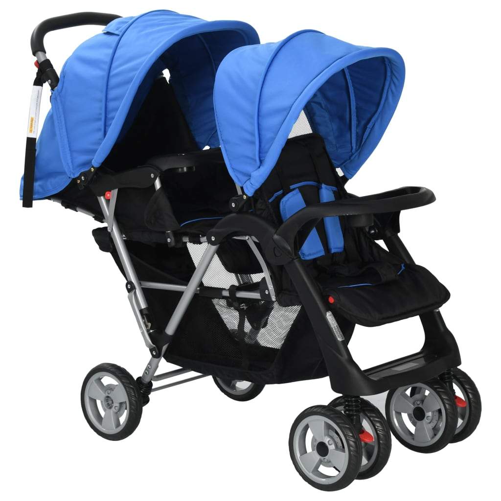 Tandem Stroller Steel Blue and Black