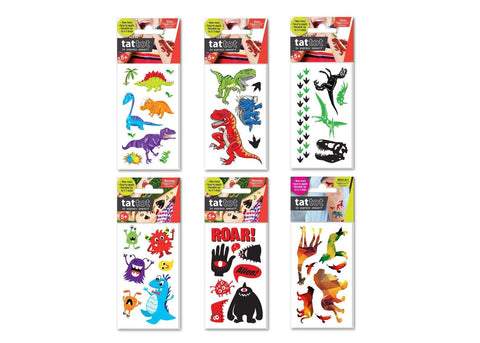 toys for infant Temporary Tattoo Set Of 6 Dinosaur & Monster