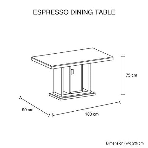 Rectangular High Gloss Dining Table, Black & White