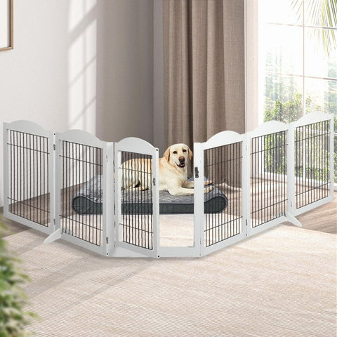 6 Panels Pet Dog Playpen Puppy Exercise Cage Enclosure Fence Indoor