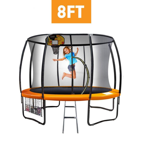 Kahuna Trampoline 8 ft with Basketball set - Orange