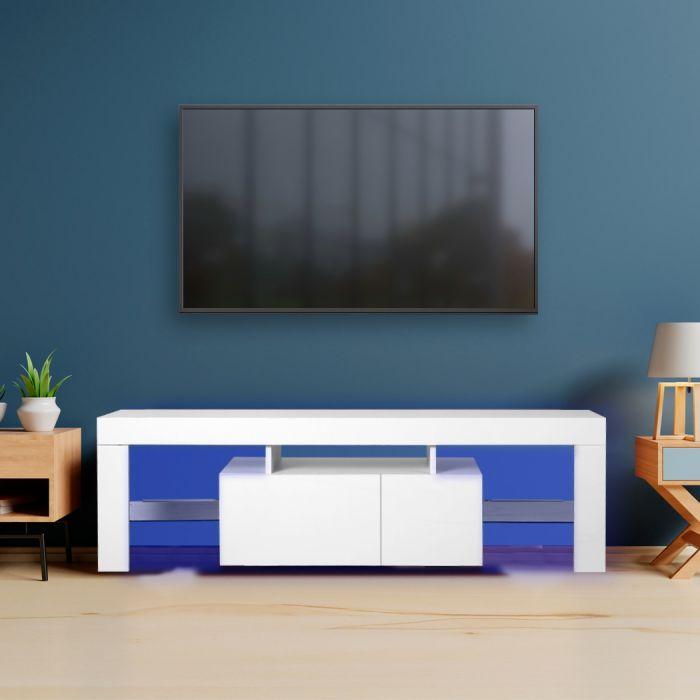 160cm TV Cabinet Entertainment Unit Stand RGB LED Furniture Wooden Shelf