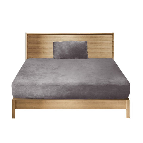 Bedding Sheet Ultrasoft Fitted Bed Sheet Silver Grey King Single