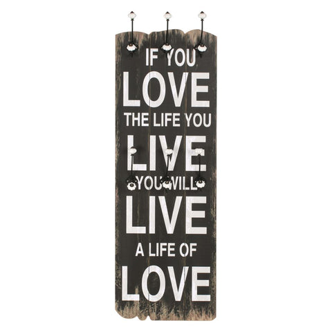 Wall-mounted Coat Rack with 6 Hooks LOVE LIVE