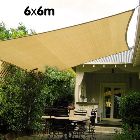 Wallaroo Square Shade Sail 6m x 6m - Sand