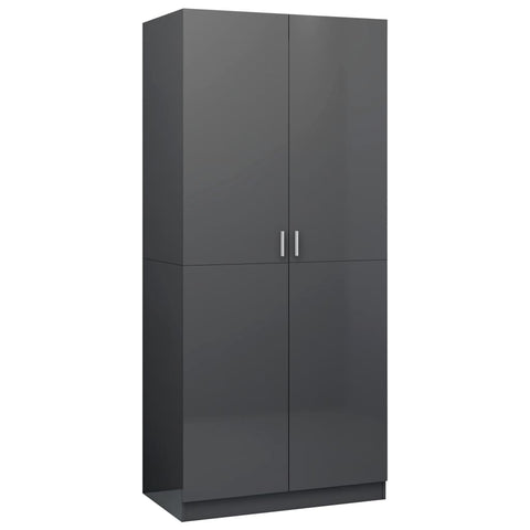 Wardrobe High Gloss Grey  -Chipboard