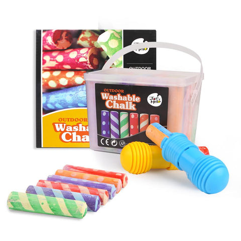 toys for infant Washable Sidewalk Chalk - 24 Colors Kit With 2 Holders