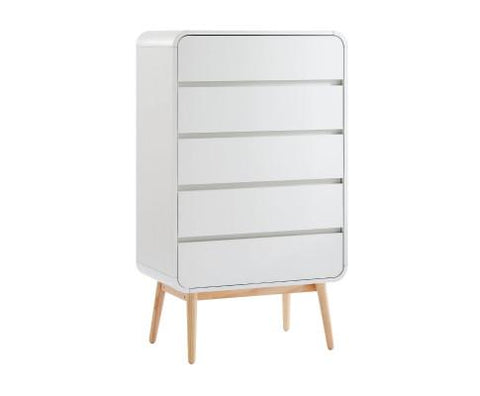 Merlin White Modern Retro Tallboy