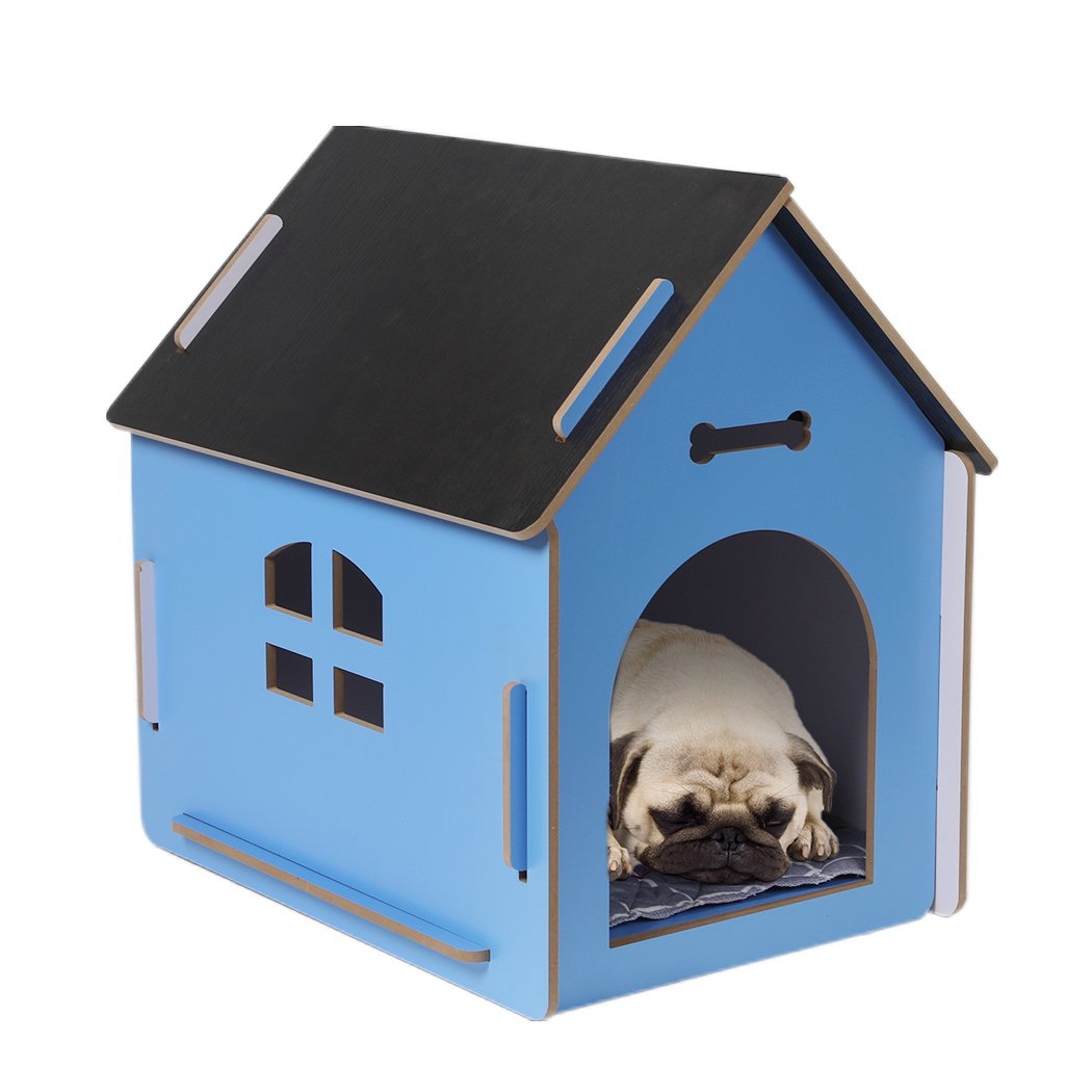 Dog House Wooden Dog House Pet Kennel Extra Large Blue XL