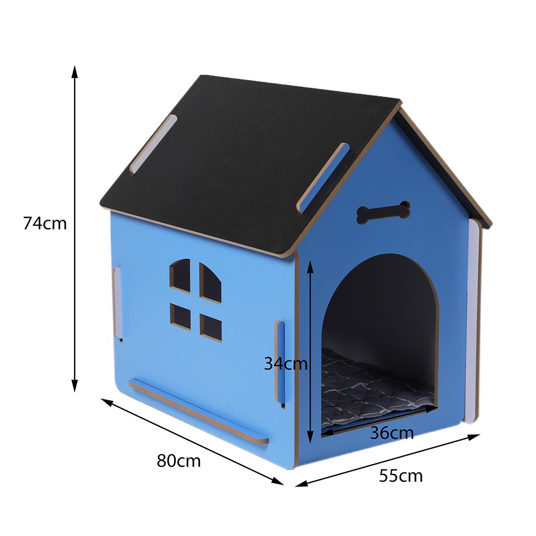 Dog House Wooden Dog House Pet Kennel Extra Large Blue XL