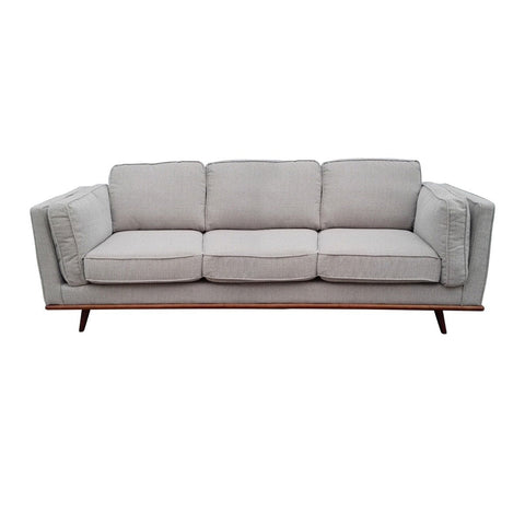 Beige Fabric 3-Seater Modern Lounge Sofa