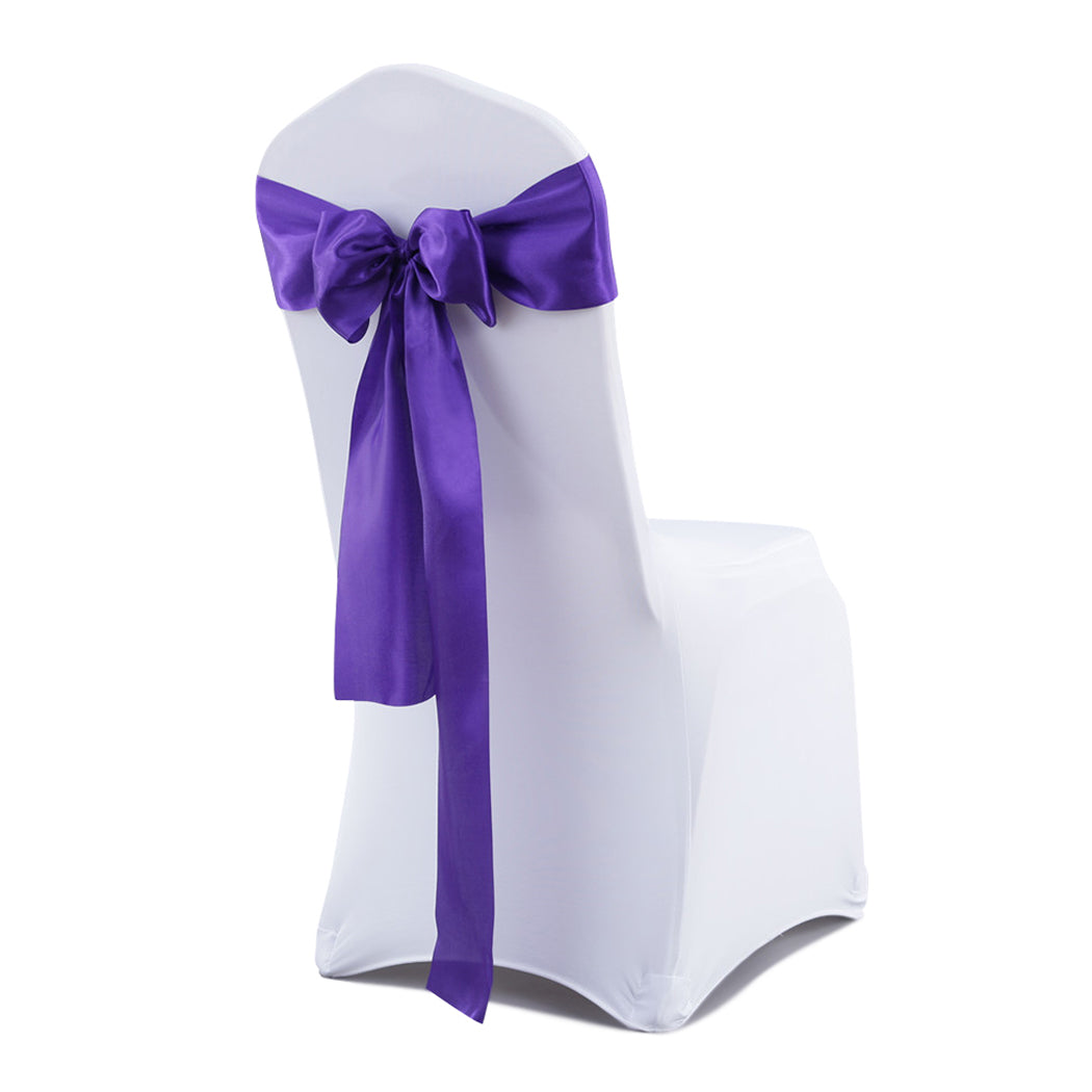 SC2 id - 50x Table Runners Coloured Satin Chair Eggplant