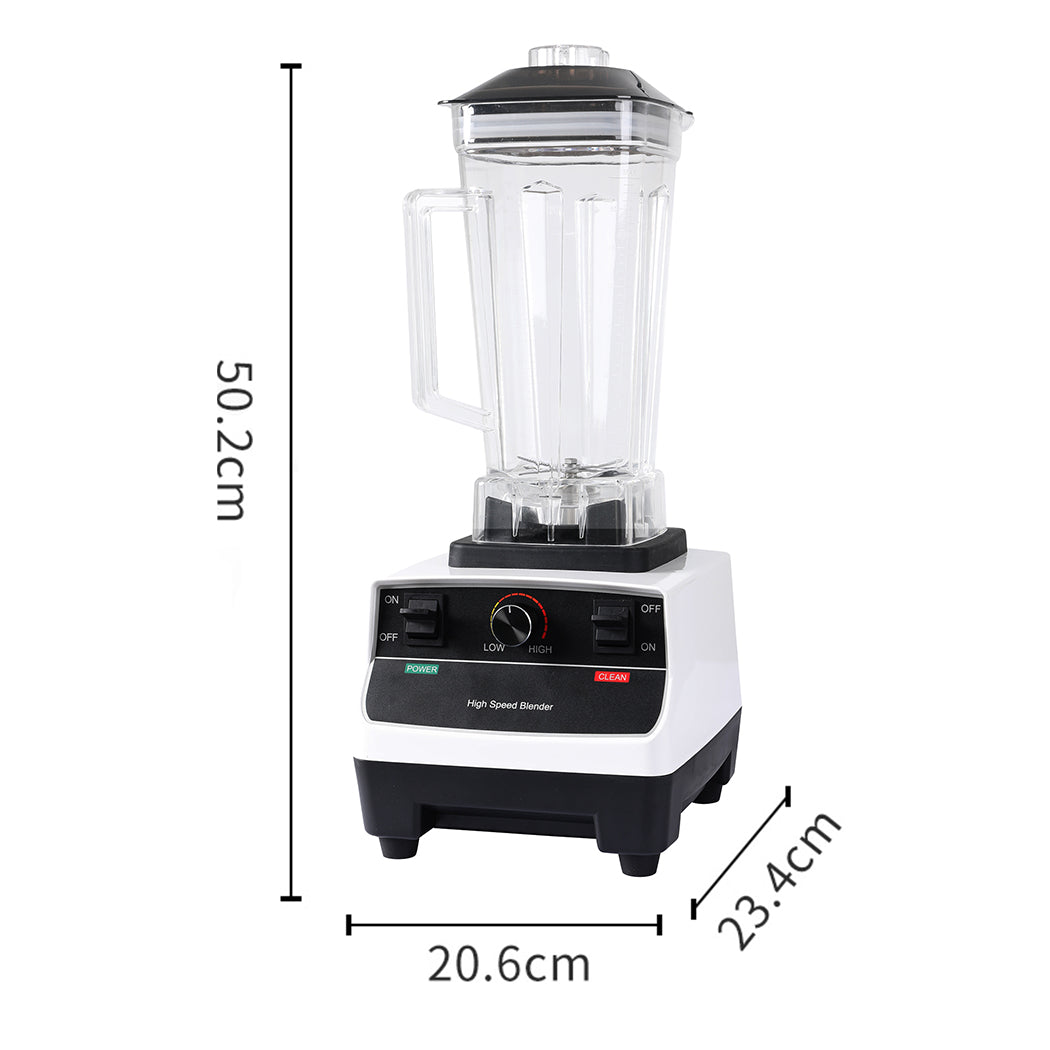 Commercial 2L Blender White Smoothie Ice Crushing Mixer