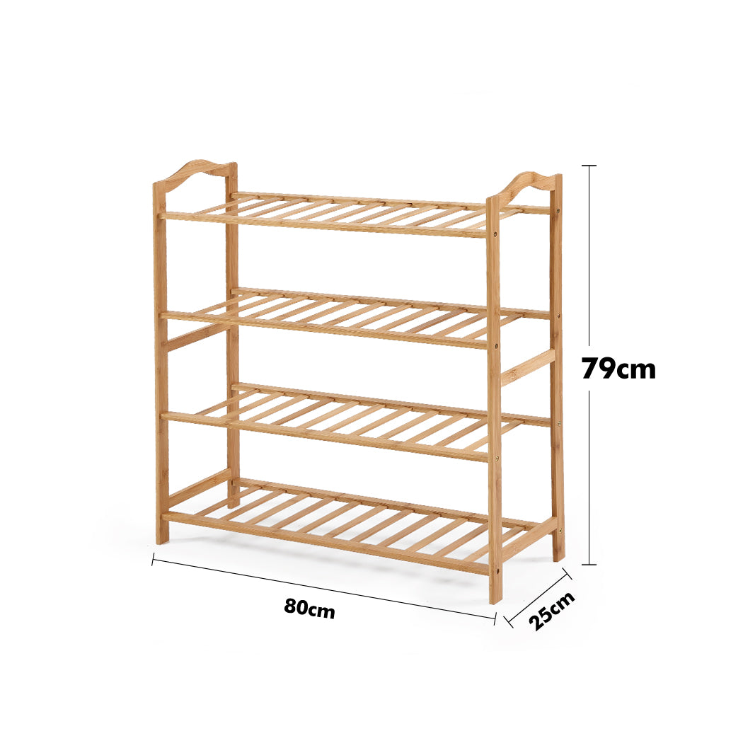 Bamboo Shoe Rack Storage Wooden-Elegant