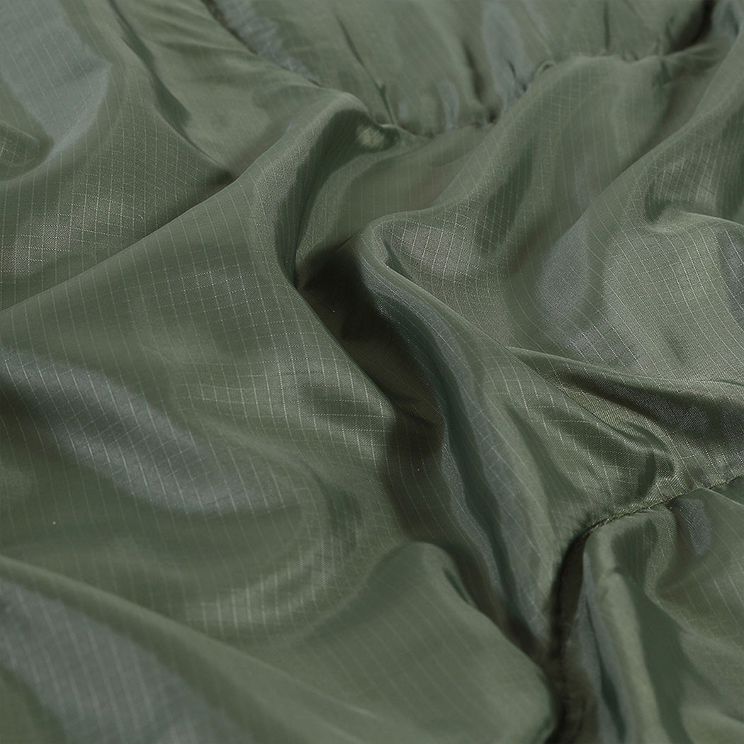 Double Sleeping Bag 2 Person Outdoor Camping Warm Army Green Convertible 0–18°C