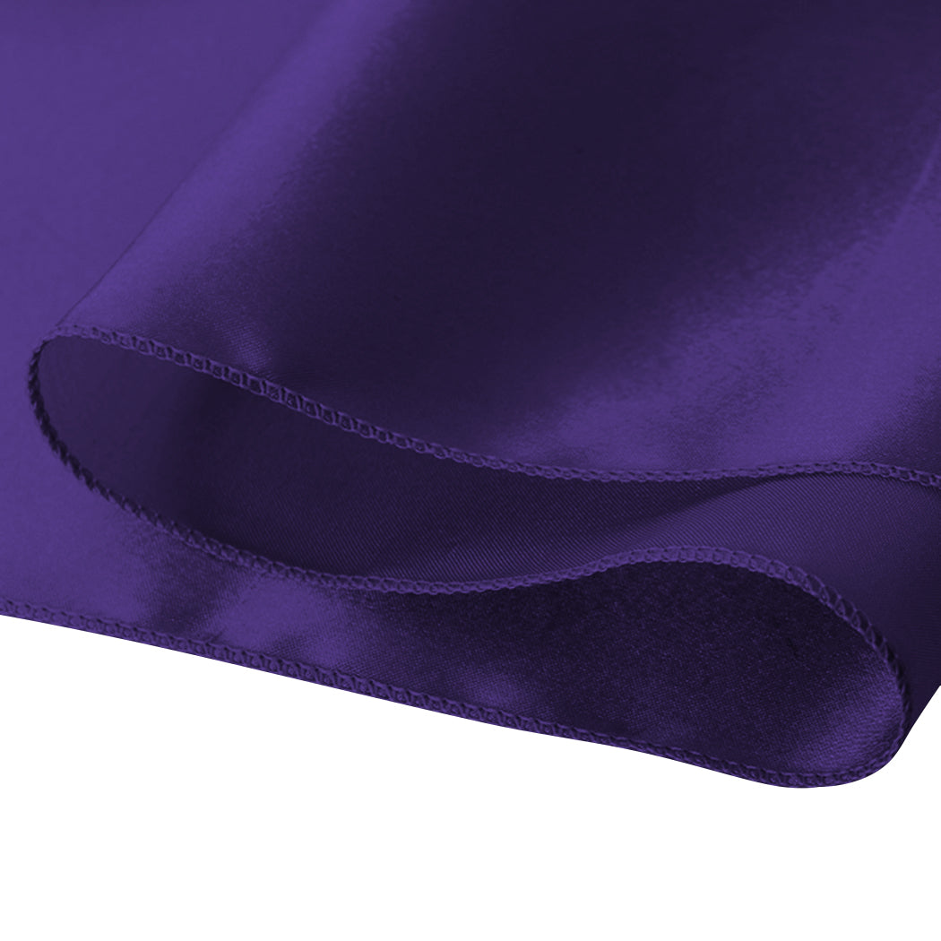 50x Table Runners Coloured Satin Chair Eggplant, Sashes Cloth Cover Wedding
