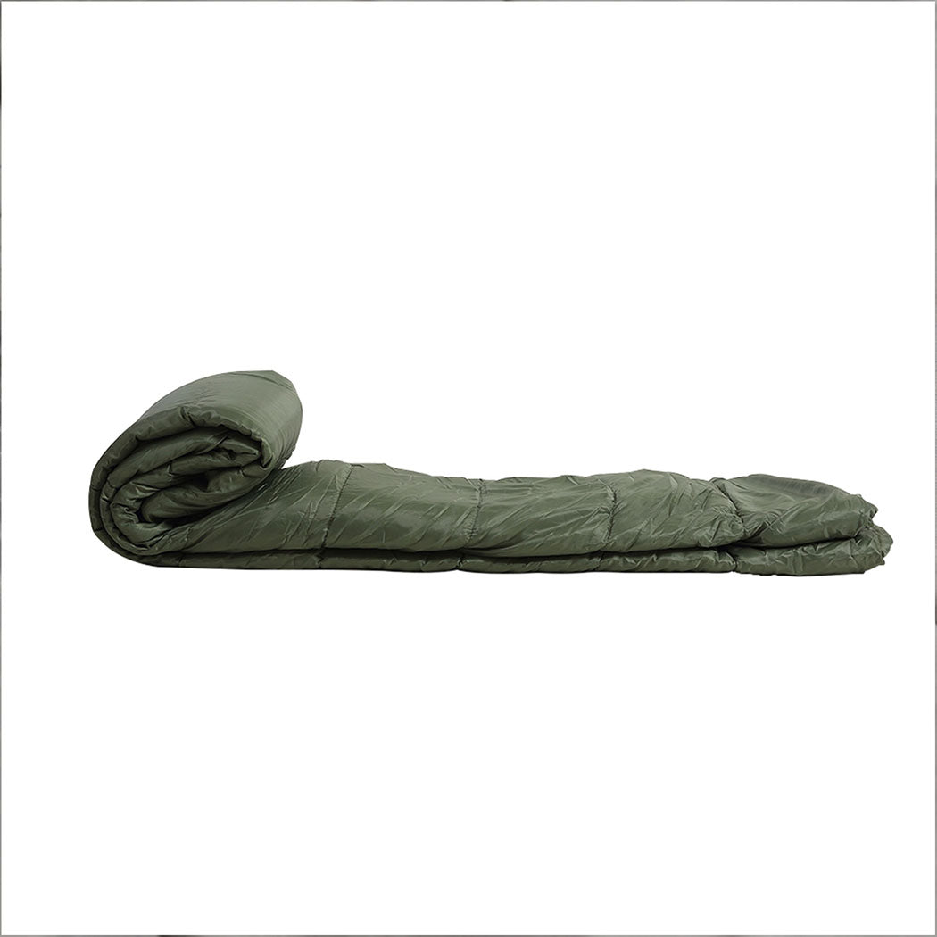 Double Sleeping Bag 2 Person Outdoor Camping Warm Army Green Convertible 0–18°C