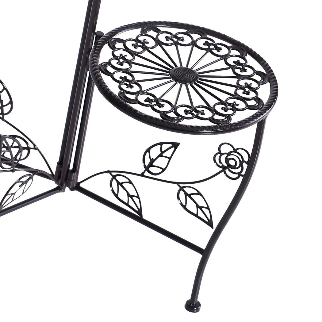 Plant Stand Outdoor Indoor Flower Pots Black