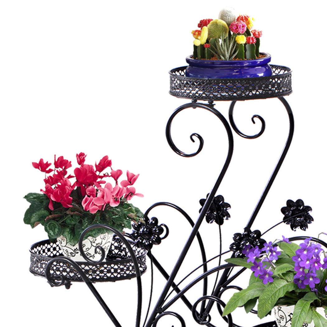 Sturdy Black Metal Plant Stand