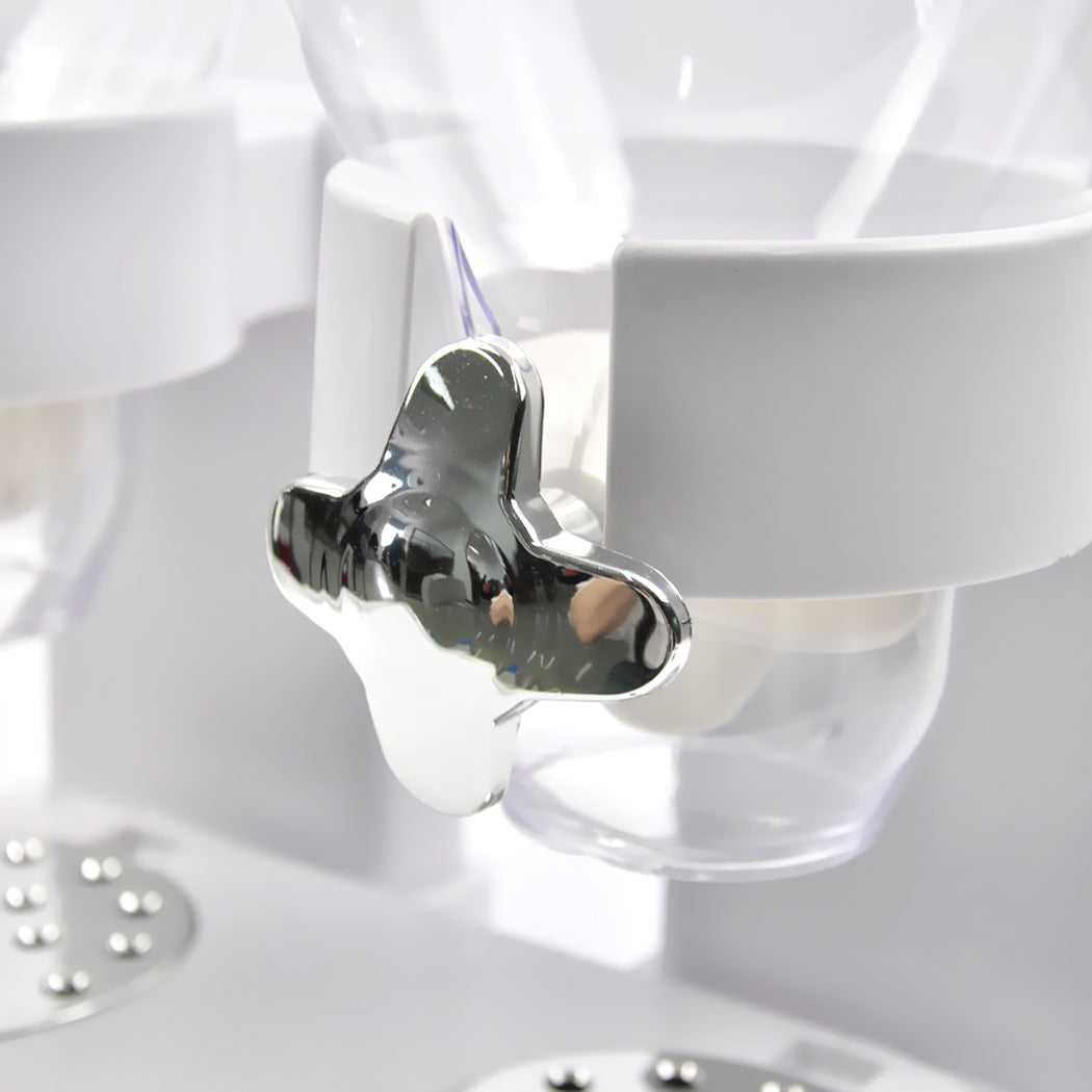 Double Cereal Dispenser Dry Food White