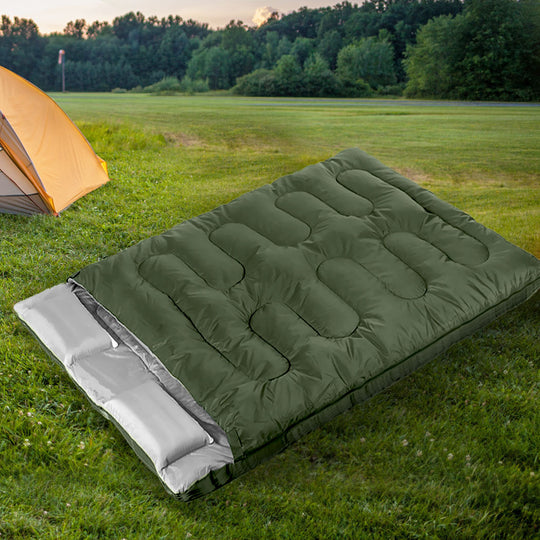 Double Sleeping Bag 2 Person Warm Camping Bed Set