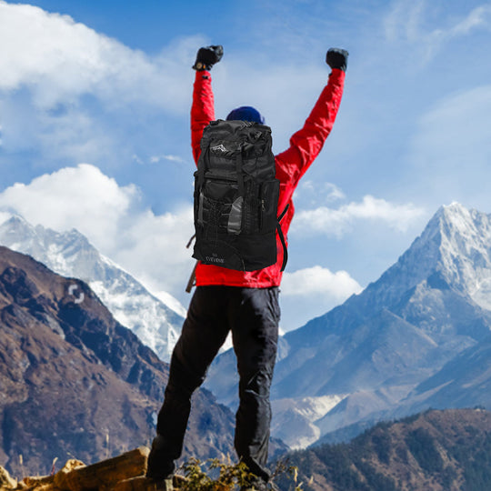 Military Backpack Tactical Hiking Camping Black - Large Waterproof Travel Outdoor