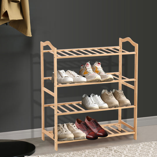 Bamboo Shoe Rack Storage Wooden-Elegant - Levede Organizer Shelf Stand
