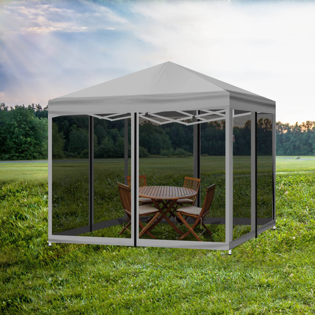 Grey Pop Up Gazebo 3x3m 3x3cm