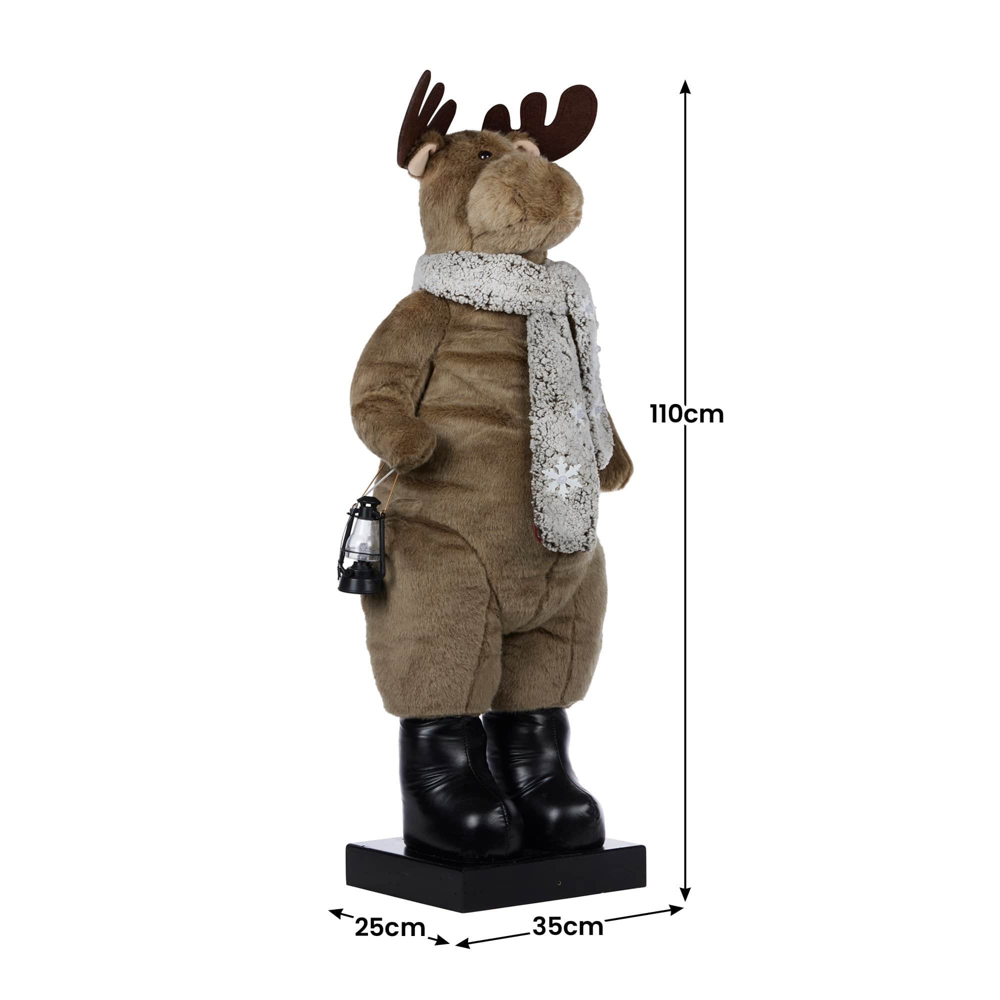 1.1m Musical LED Animated Christmas Moose Decoration Light-Up Lantern Ornament