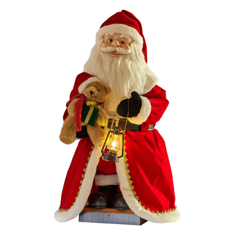 1.1m Musical LED Animated Christmas Santa Claus Glowing Lantern Ornament Decoratio
