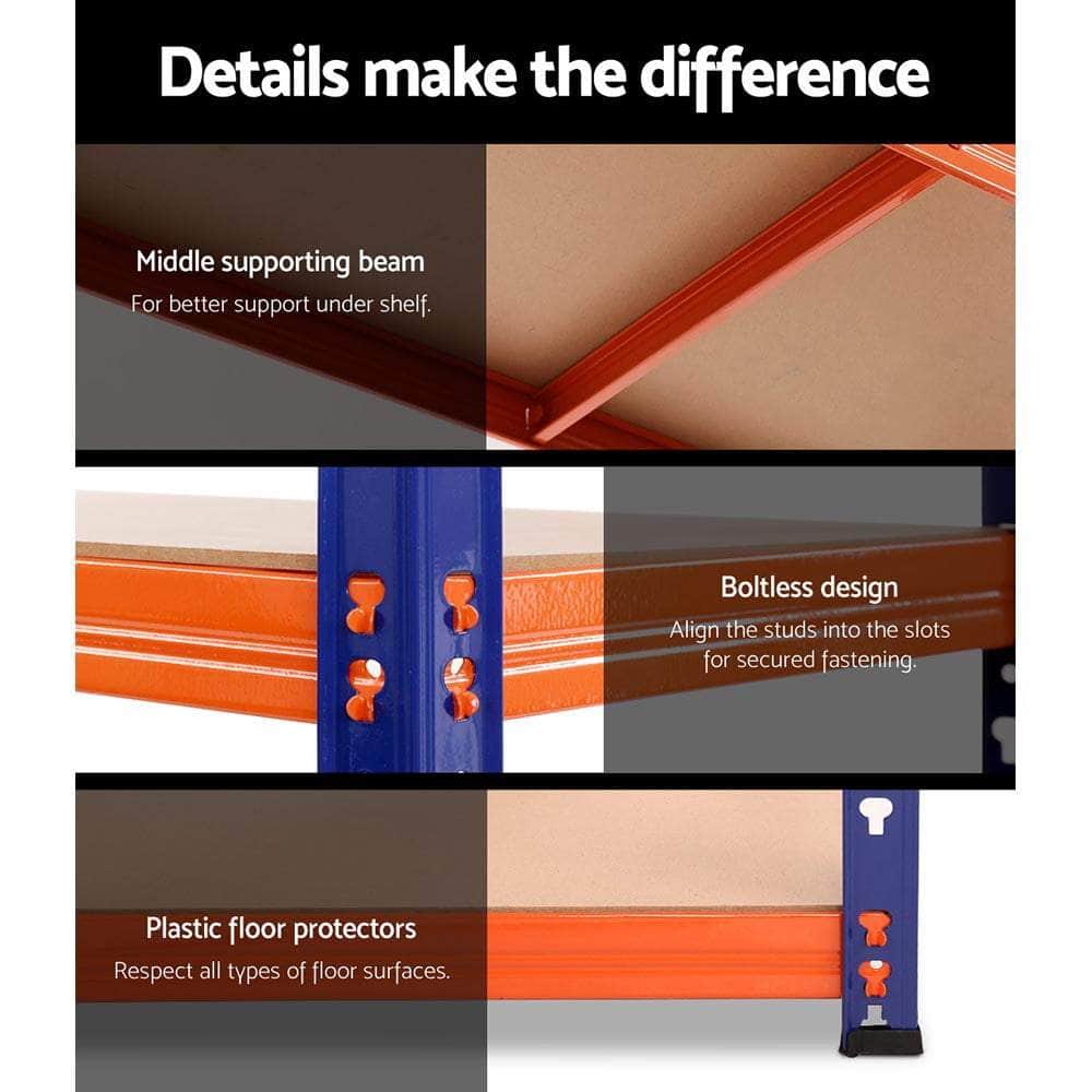 1.2M Warehouse Racking Shelving Storage Shelf Garage Shelves Rack Steel Blue and Orange