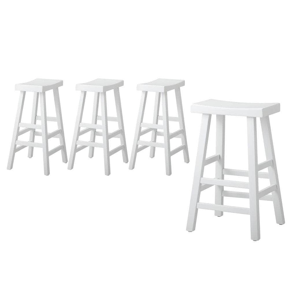 1/2X/4x Bar Stools Kitchen Stool Wooden Counter Chairs White