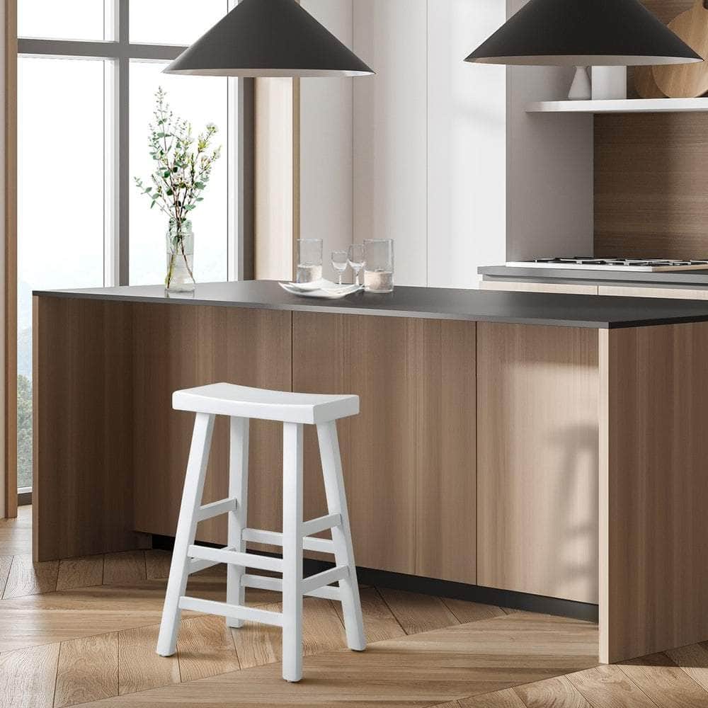 1/2X/4x Bar Stools Kitchen Stool Wooden Counter Chairs White