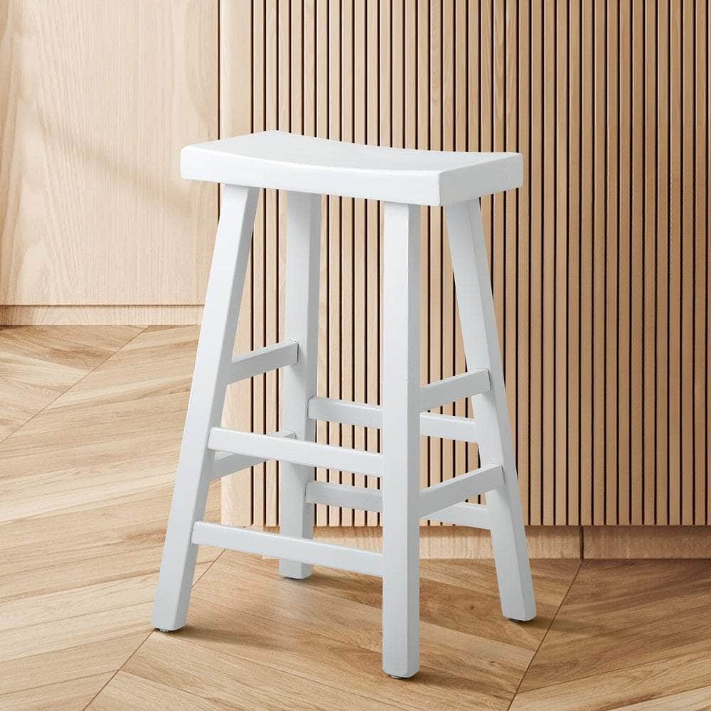 1/2X/4x Bar Stools Kitchen Stool Wooden Counter Chairs White