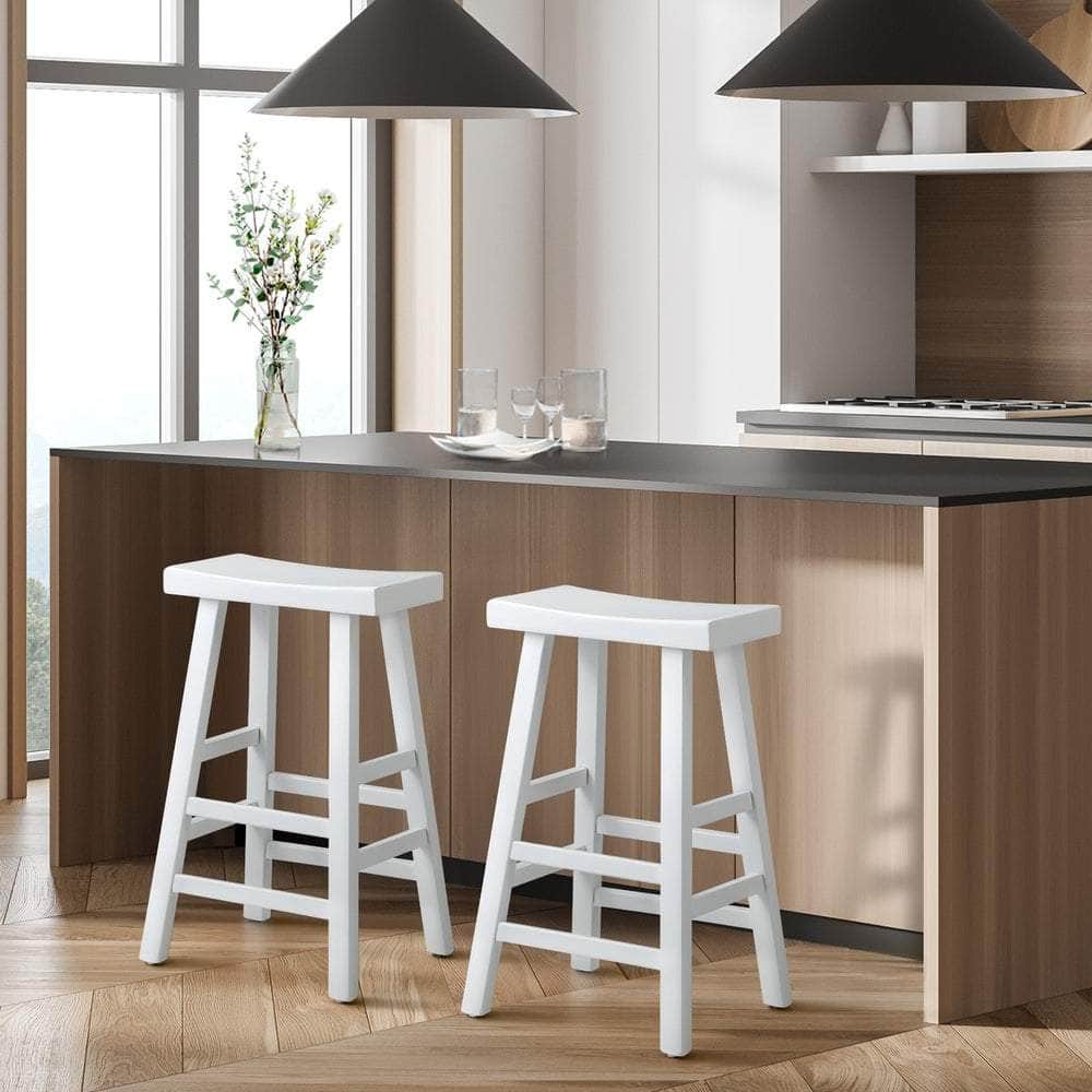 1/2X/4x Bar Stools Kitchen Stool Wooden Counter Chairs White