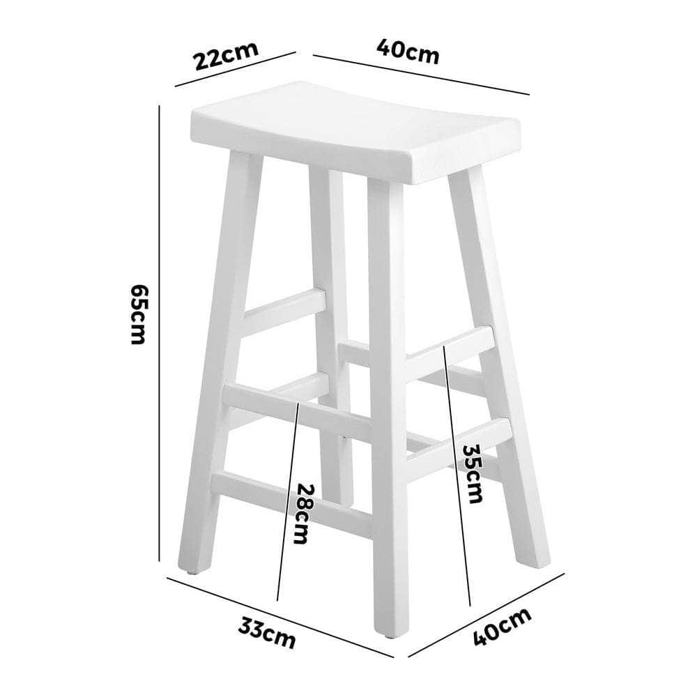 1/2X/4x Bar Stools Kitchen Stool Wooden Counter Chairs White