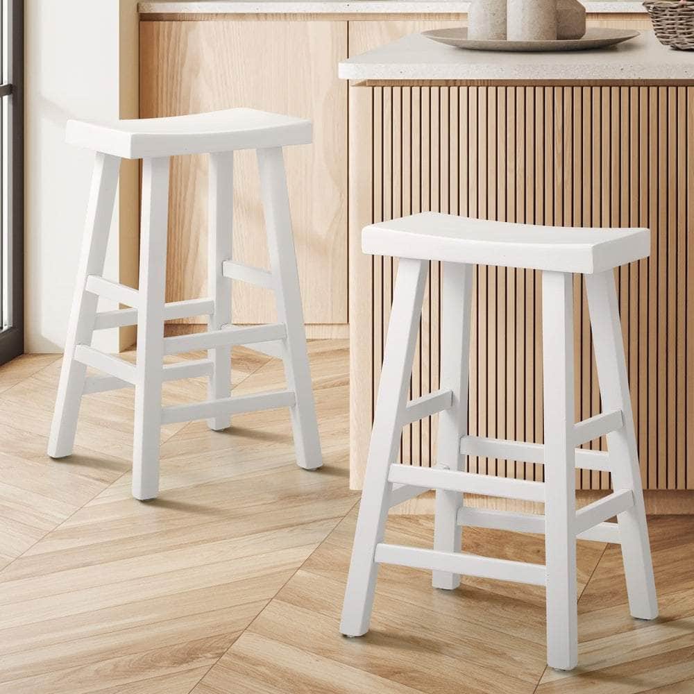 1/2X/4x Bar Stools Kitchen Stool Wooden Counter Chairs White