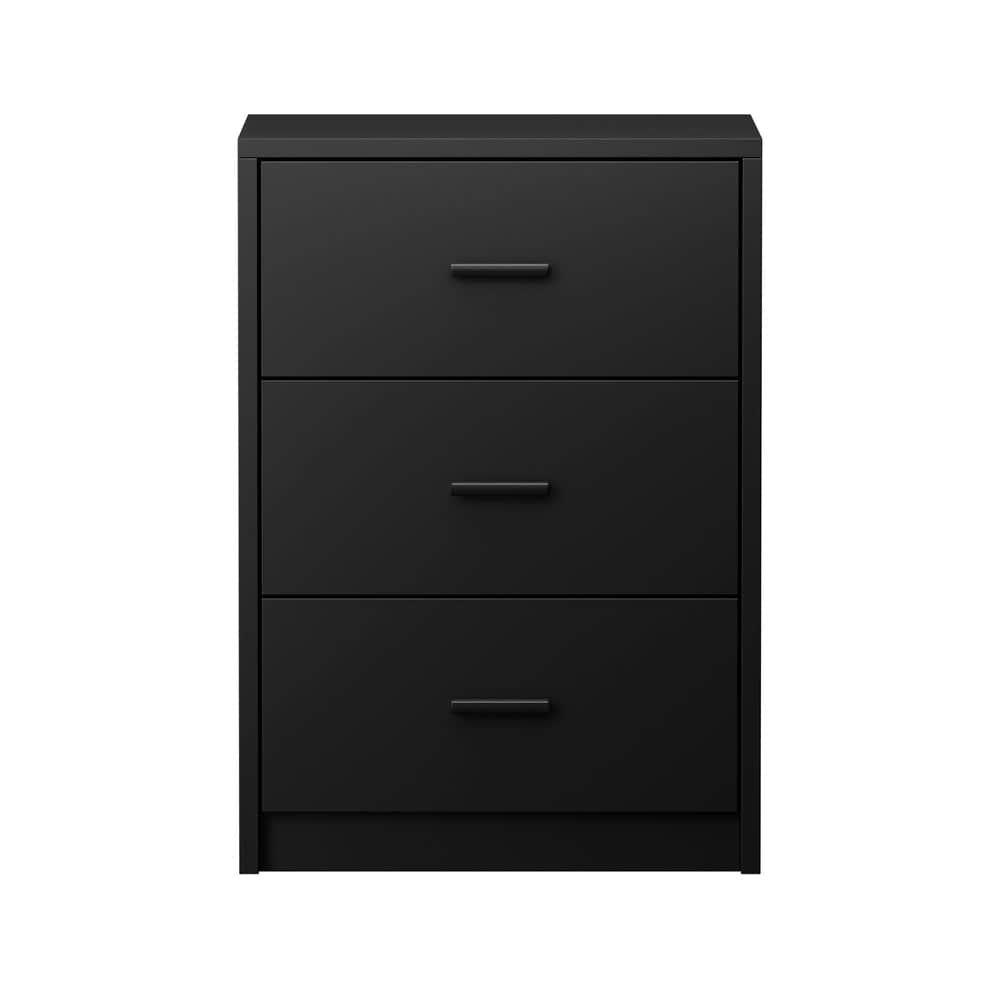 1& 2x Bedside Tables 3 Drawer Nightstands Bedroom Storage Cabinets Black