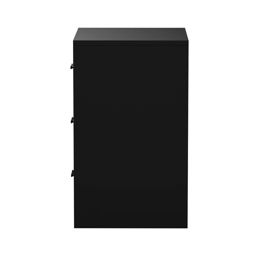 1& 2x Bedside Tables 3 Drawer Nightstands Bedroom Storage Cabinets Black