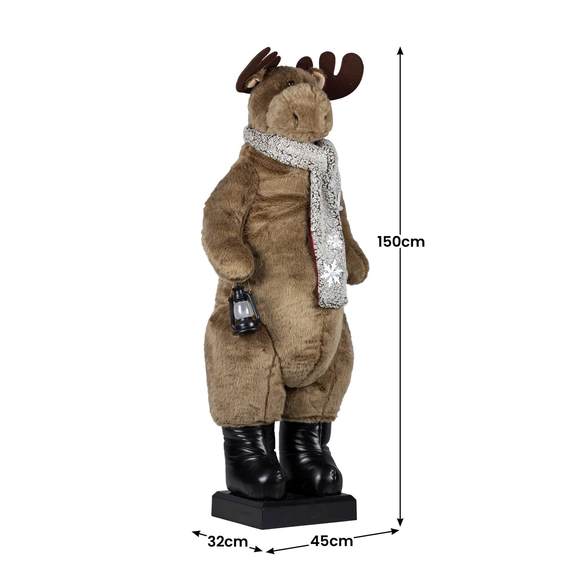1.5m Musical LED Animated Christmas Moose Decoration Light-Up Lantern Ornament