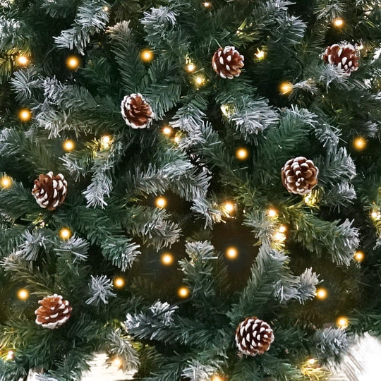 1.5m Pre Lit LED Christmas Tree with Pine Cones - Pine finish
