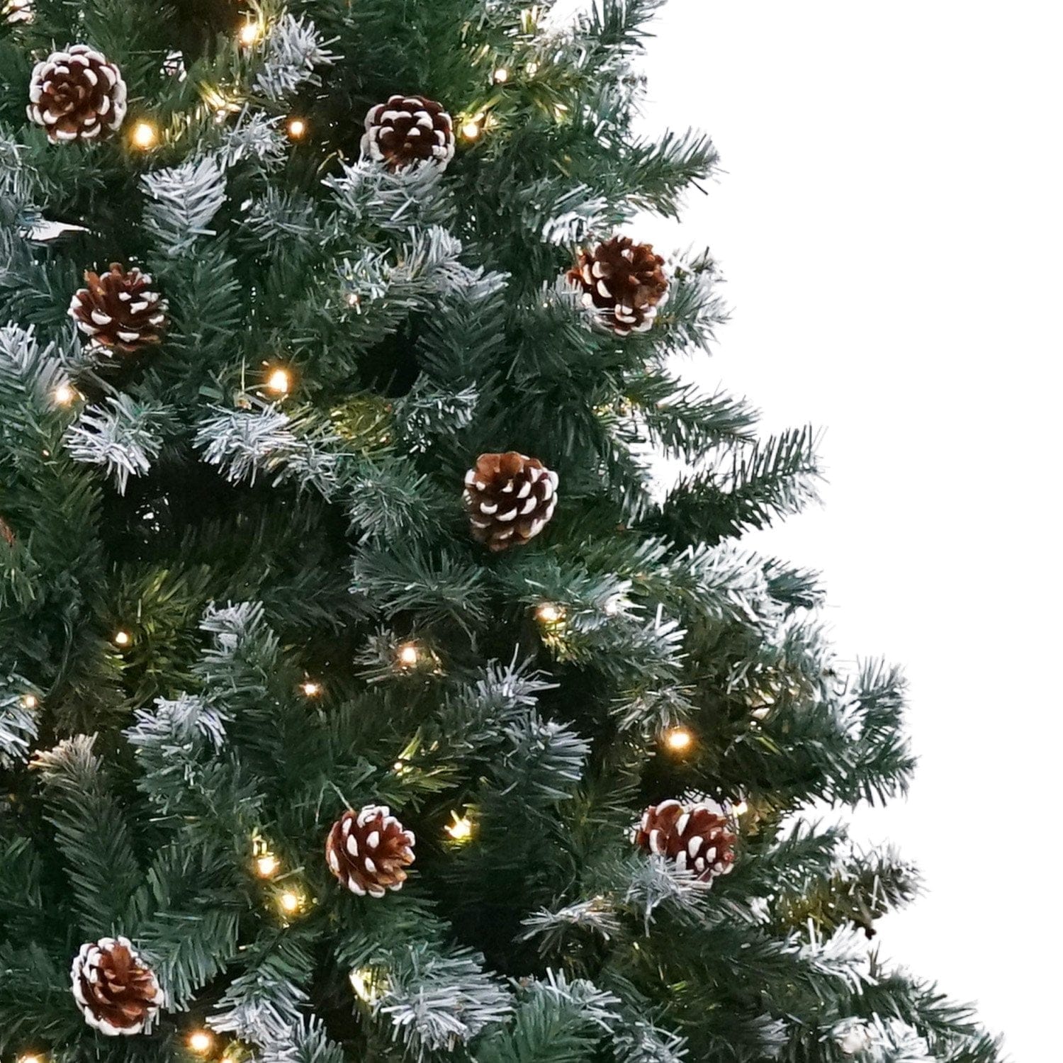 1.5m Pre Lit LED Christmas Tree with Pine Cones with Pine finish
