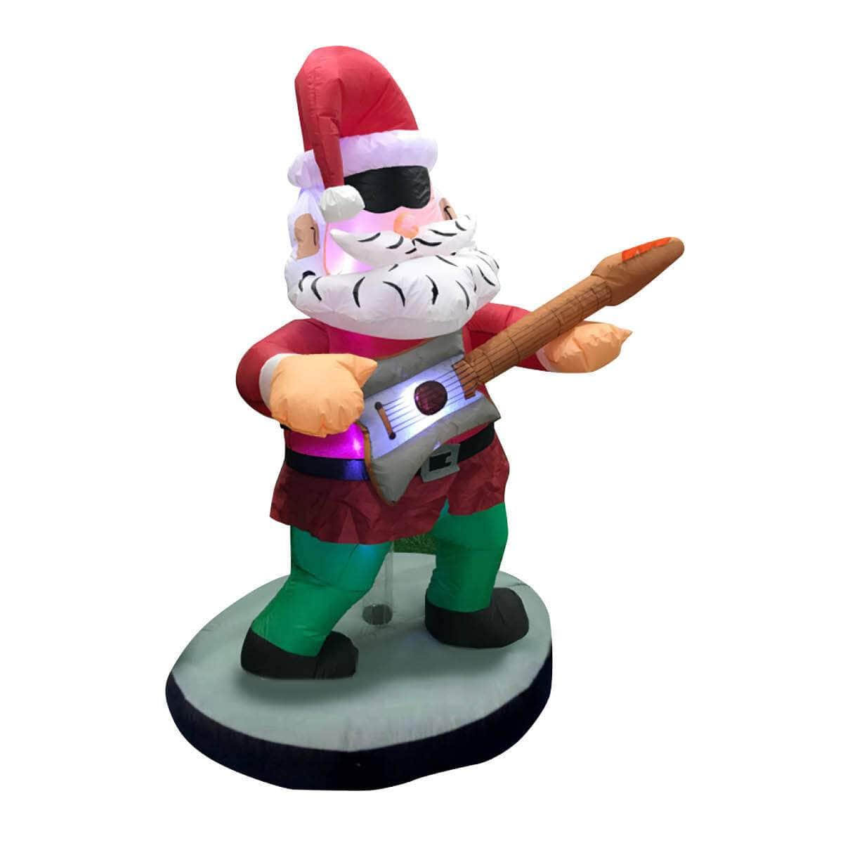 1.5m Santa Rock Star Built-In Blower Bright LED Lighting